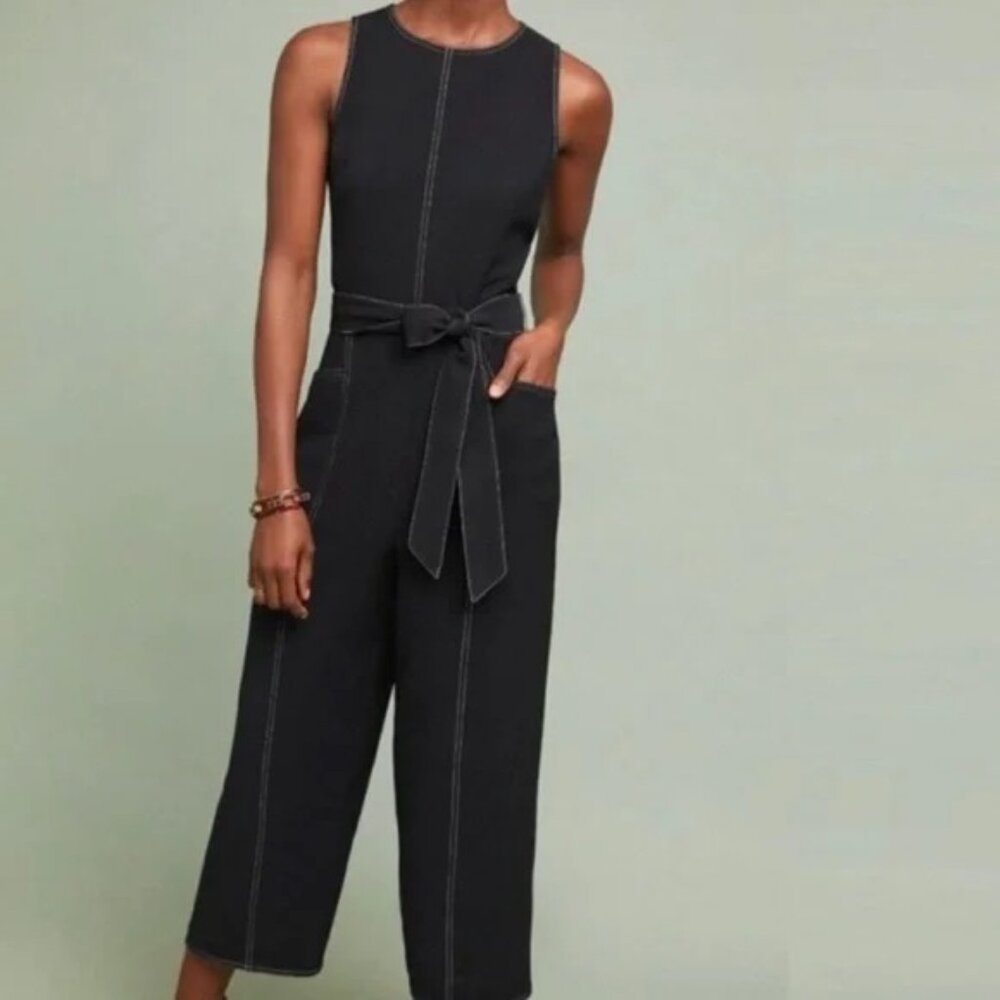 Greylin (Anthro) Black Jumpsuit with Stitching Detail